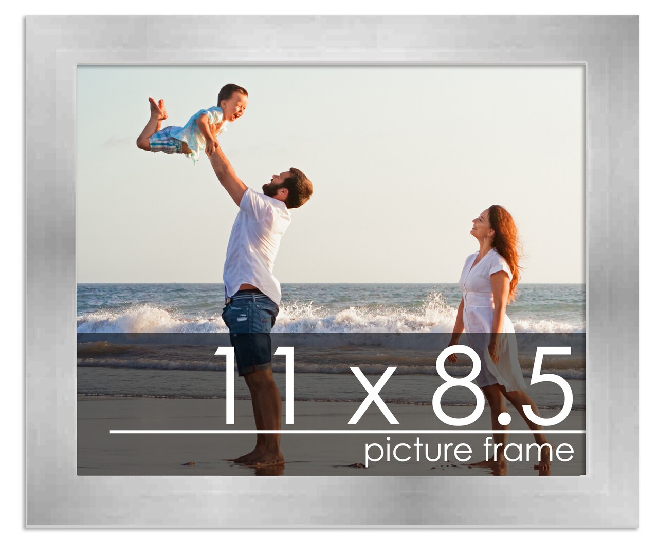 11x8.5 Solid Wood Picture Frame with UV-Resistant Acrylic & Acid-Free Backing, Available in 6 Finishes: Matte Black, Matte White, Metallic Bronze, Silver, Natural Wood Grain & Mahogany
